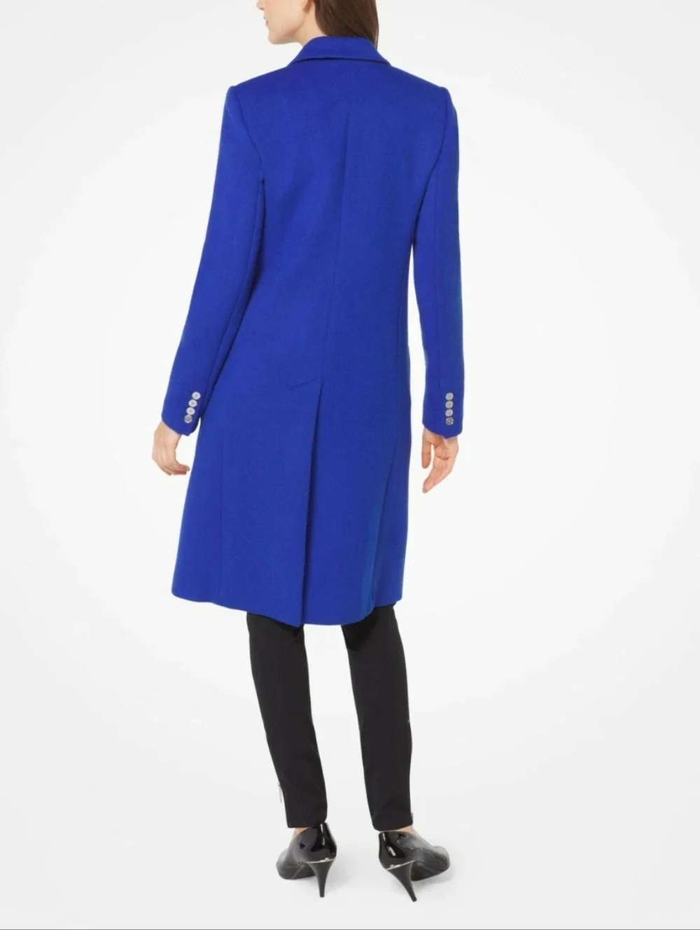 Michael Kors Wool Blend Royal Blue Officers Coat